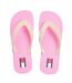 Womens/ladies Logo Flip Flops Pink Tommy Jeans-3