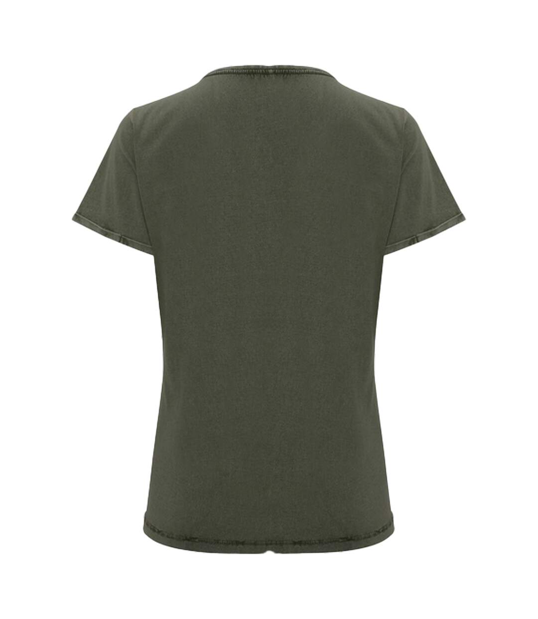 Womens/ladies Husky T-shirt Dark Green Brown Roly-2