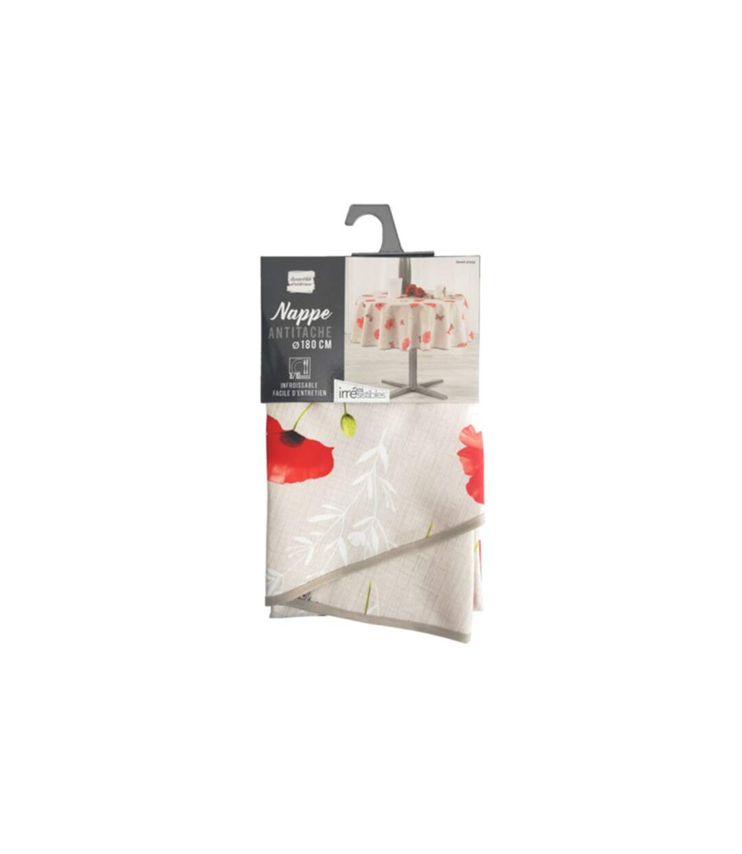 Nappe Antitache Ronde Sweet Poppy 180cm Rouge-2