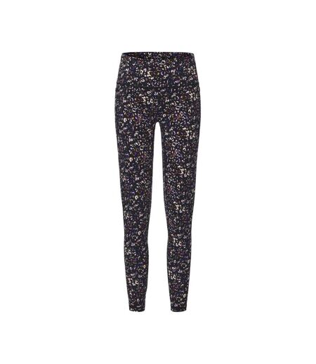 Womens/ladies Leopard Pattern Leggings Black Biba
