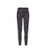 Womens/ladies Leopard Pattern Leggings Black Biba-1