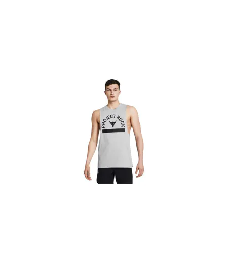 Mens Project Rock Graphic Tank Top Grey Under Armour