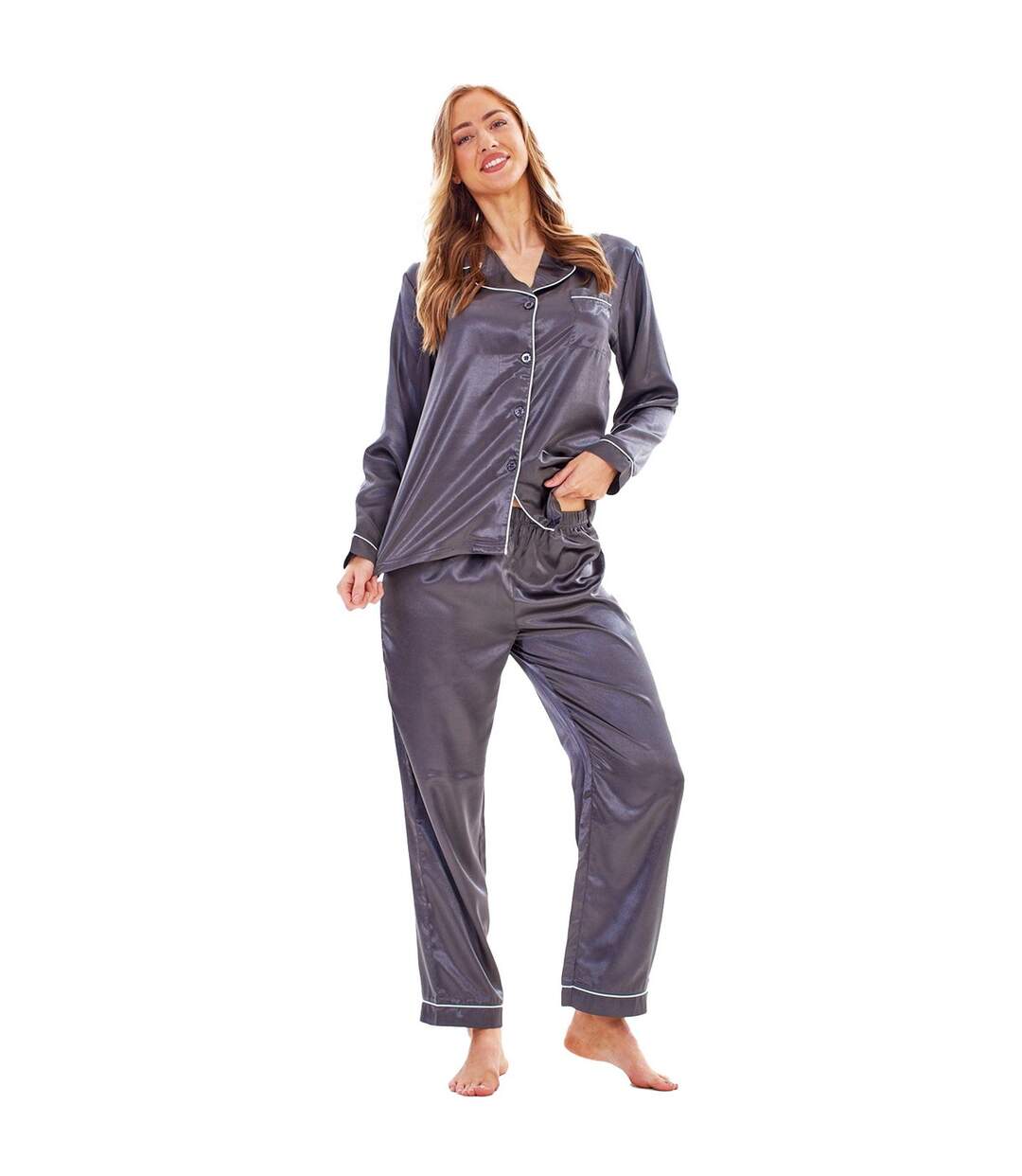Ensemble De Pyjama Long Femme Étain Keanu-1