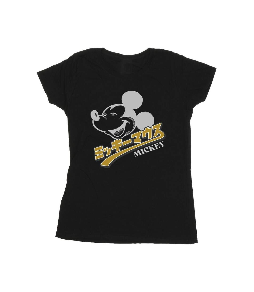 Disney T-shirt en coton japonais Mickey Mouse Femme/Femme (Noir) - UTBI33212-1