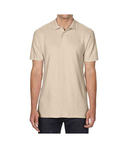 Unisex adult softstyle polo shirt sand Gildan