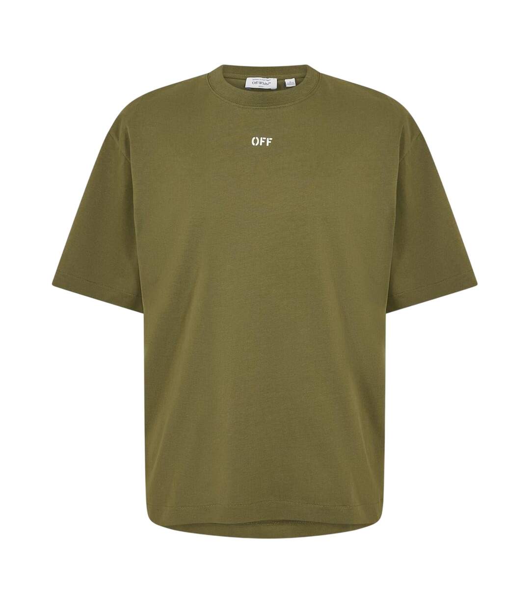 Mens Small Logo Oversized T-shirt Moss White Off White-2