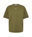 Mens Small Logo Oversized T-shirt Moss White Off White-2