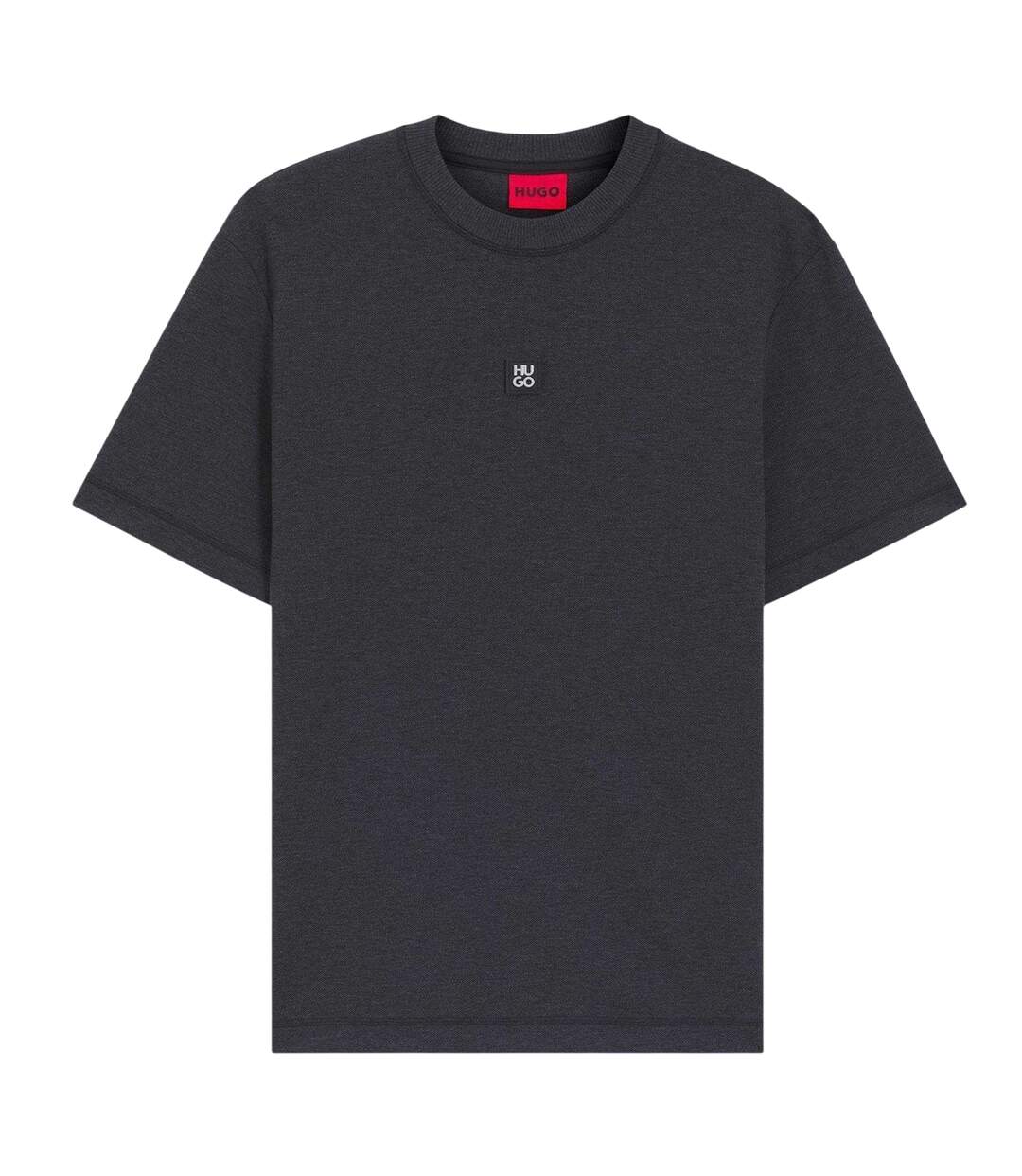 Mens Ribbed Crew Neck T-shirt Medium Grey Hugo-1
