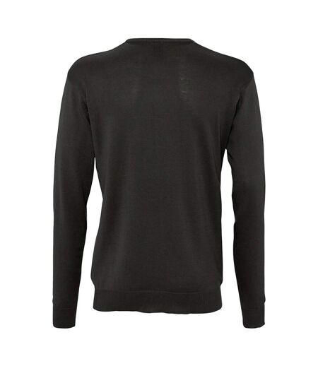 Mens Galaxy V Neck Jumper Black SOLS