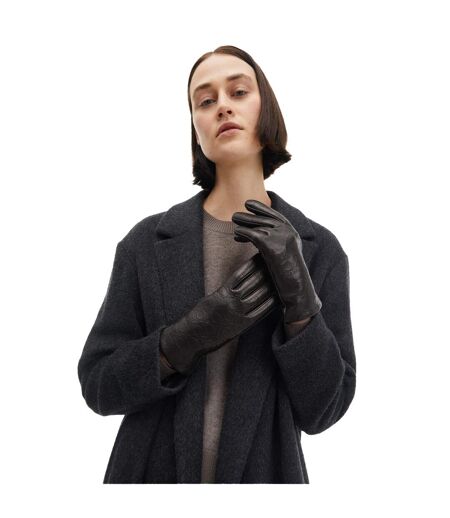 Gants Motif/style En Relief Re-lock Femme Noir Calvin Klein