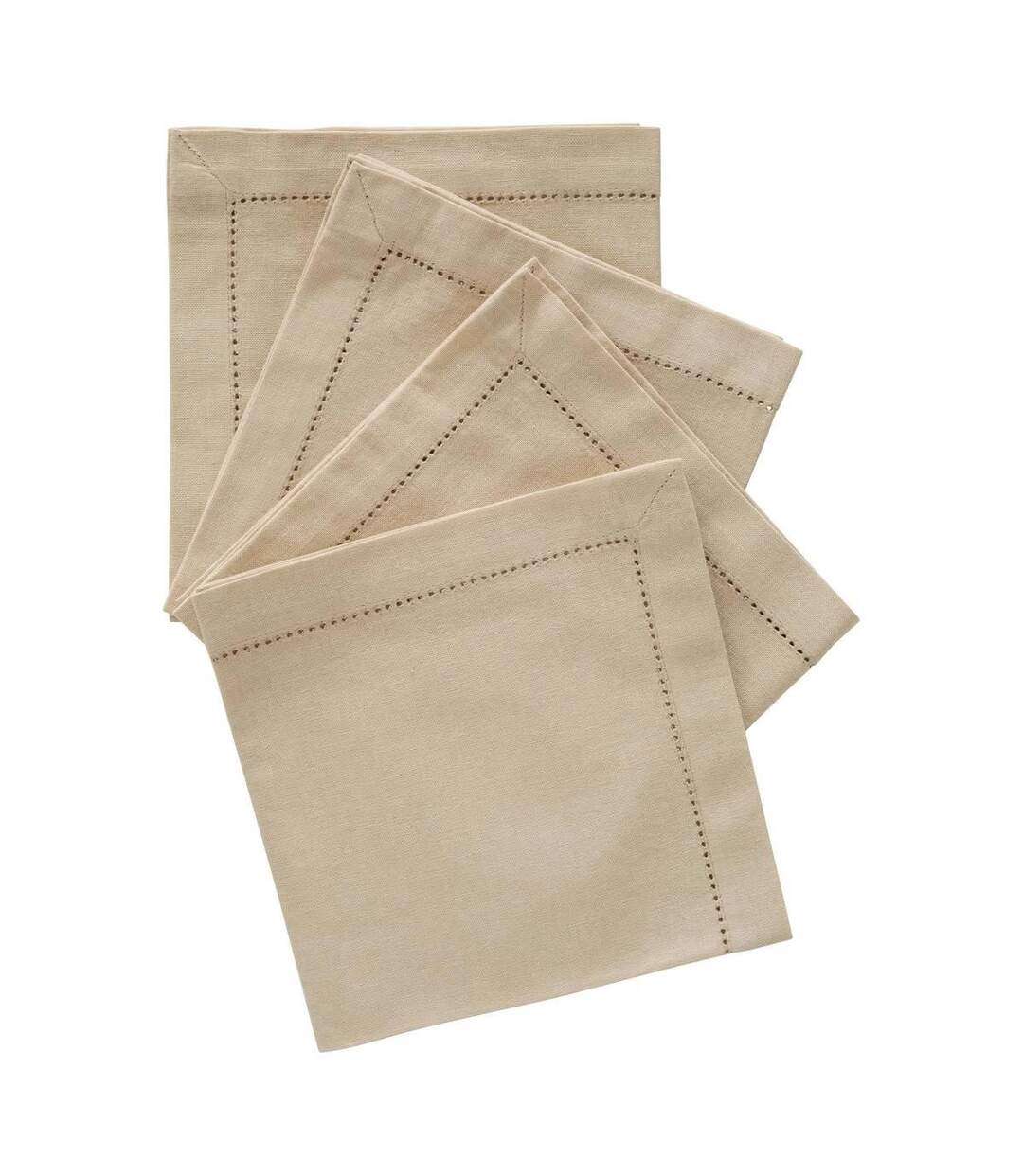 Lot de 4 Serviettes de Table Jane 40x40cm Beige Lin-1