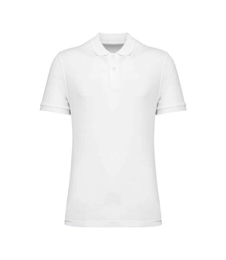 Mens pique polo shirt white Native Spirit