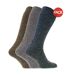 Mens Thermal Wool Blend Long Wellington Boot Socks (Pack Of 3) (Brown/Blue/Grey) - UTMB147