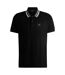 Mens Collared Regular Raglan Polo Shirt Black Boss-2