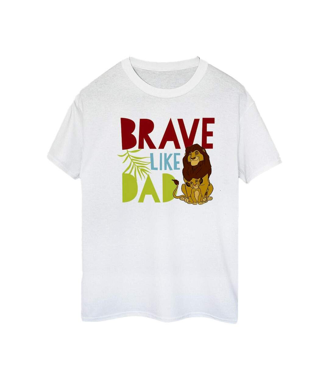Disney Womens/Ladies The Lion King Brave Like Dad Cotton Boyfriend T-Shirt (Blanc) - UTBI29570-1