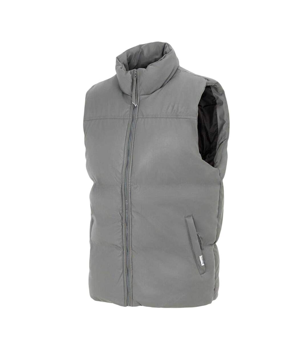 Mens Pu Padded Gilet Dark Grey Firetrap-3