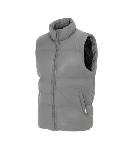 Mens Pu Padded Gilet Dark Grey Firetrap