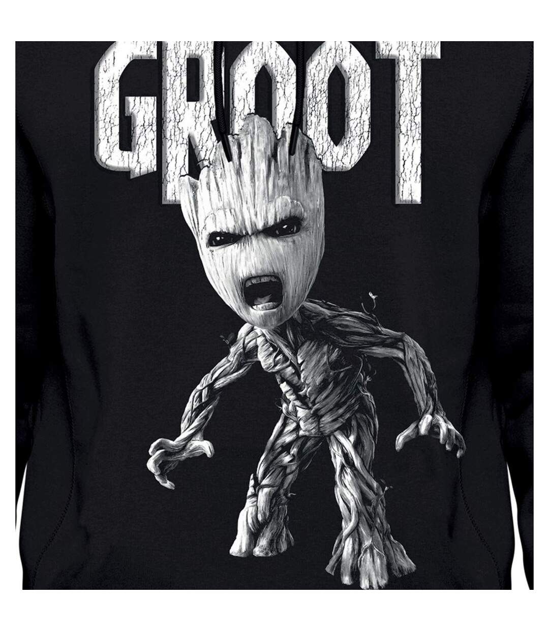 Sweat À Capuche Motif Groot Motif/style En Colère Homme Noir Guardians Of The Galaxy-2