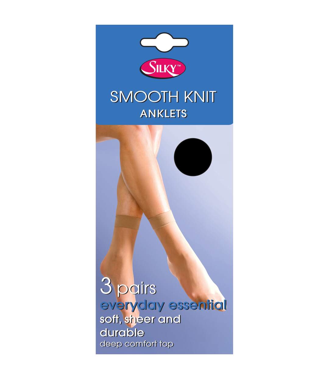 Smooth chaussettes 15 deniers lot de 3 paires femme noir opaque Silky-1