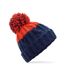 Bonnet apres adulte bleu marine oxford / rouge feu Beechfield