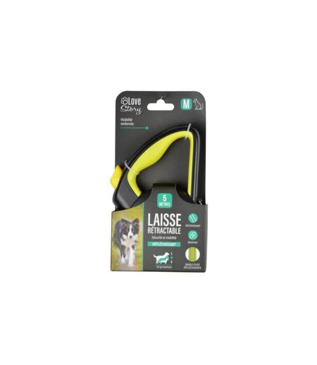 Laisse Rétractable Chien Réfléchissant 17cm Jaune