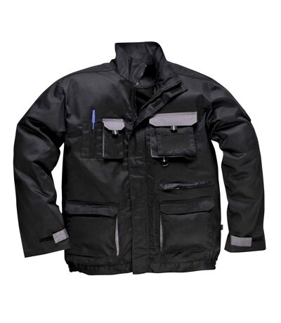Portwest Mens Contrast Hardwearing Workwear Jacket (TX10) (Black) (UTRW1018)