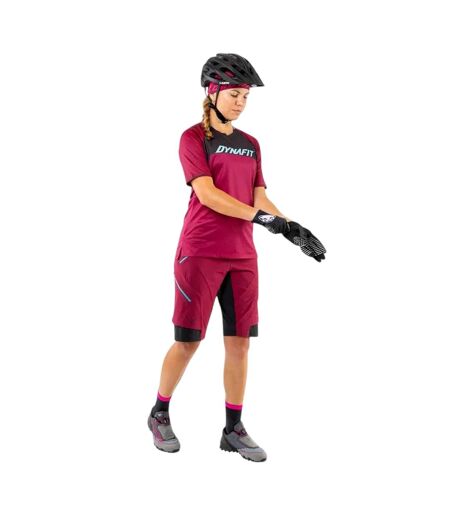 Womens/ladies Colour Block Performance T-shirt Beet Red Dynafit