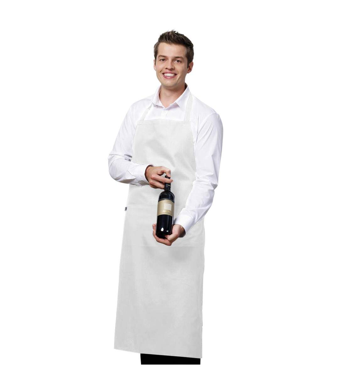 Tablier long de bistro avec poche taille unique blanc Jassz-2