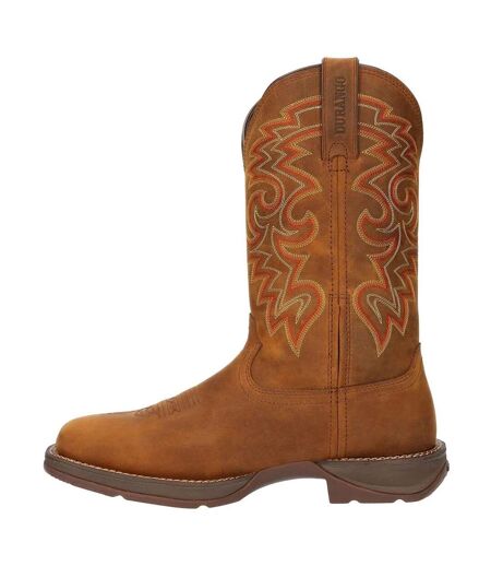 Mens Rebel Full Grain Leather Waterproof Cowboy Boots Russet Durango