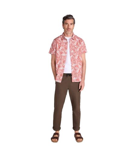 Chemise Manches Courtes Motif/style Feuilles Tropical Homme Rouille Mountain Warehouse