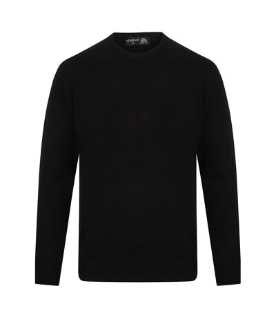 Henbury Mens Crew Neck 100% Lambswool Woolmark® Jumper / Sweatshirt (Black) - UTRW668