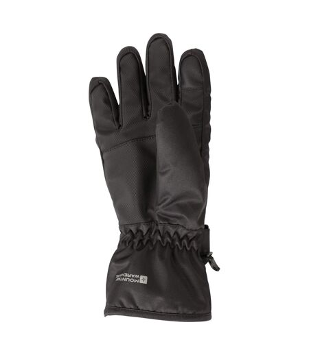 Womens/ladies Glide Waterproof Ski Gloves Jet Black Mountain Warehouse