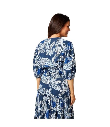Ensemble Coordonné Vacances Motif/style Cachemire Femme Bleu Blanc Biba