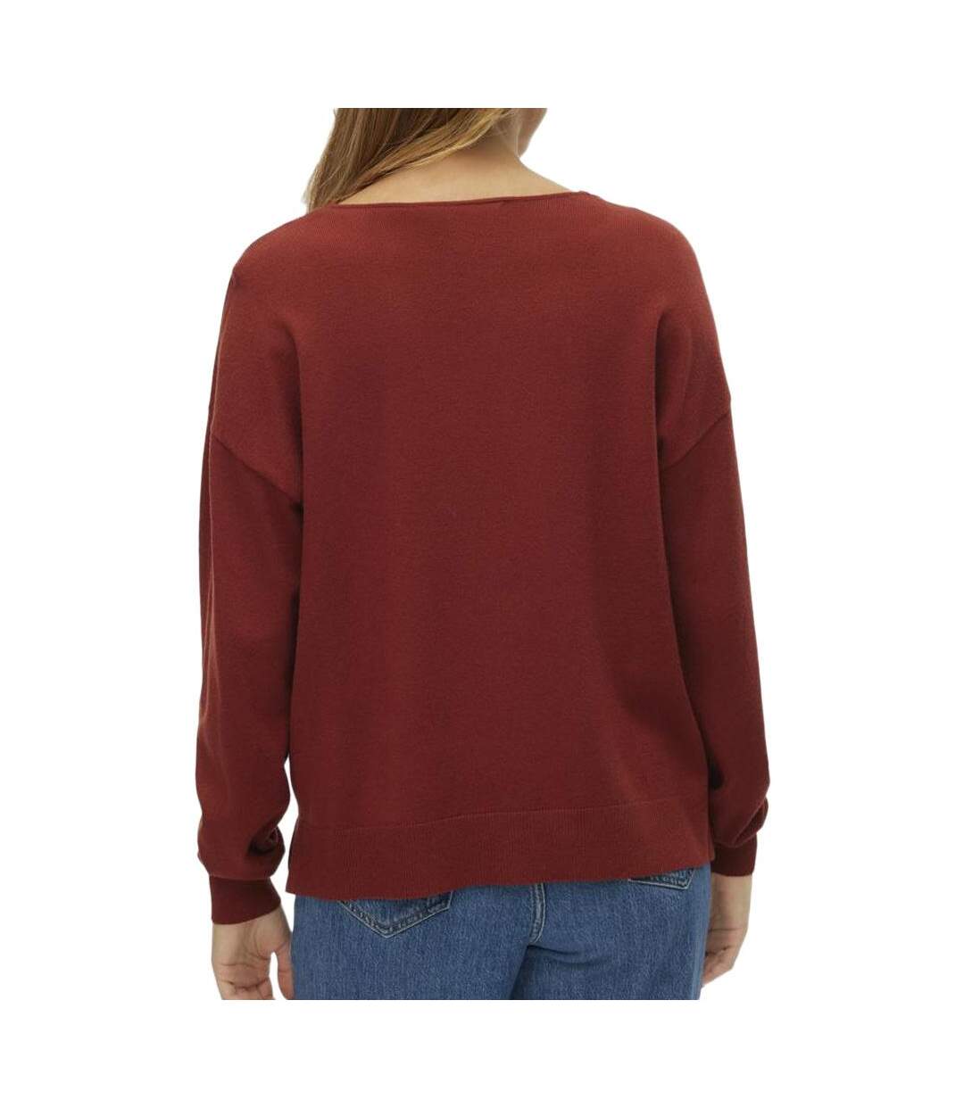 Pull terracotta femme vero moda breezess - m-2