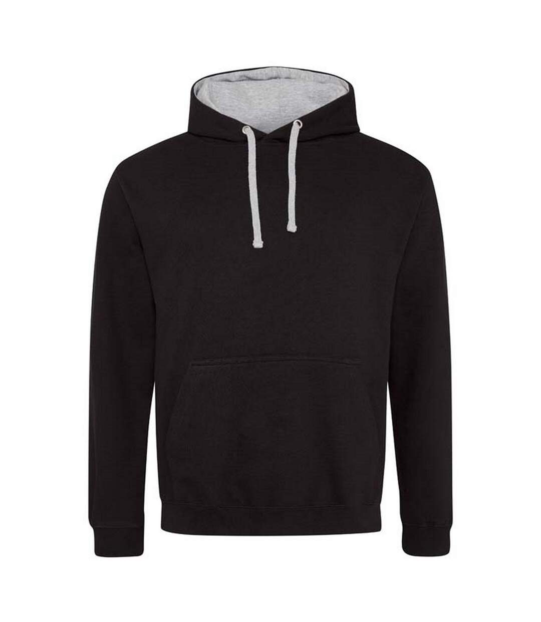 Sweat À Capuche Varsity Adulte Noir Vif Gris Chiné Awdis-1