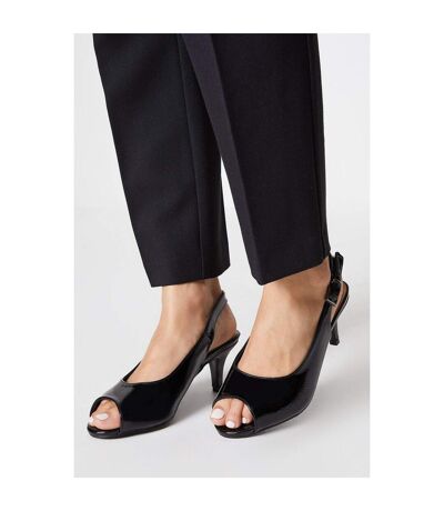 Good For The Sole Womens/Ladies Evelyn Peep Toe Wide Court Shoes (True Black) - UTDP1444