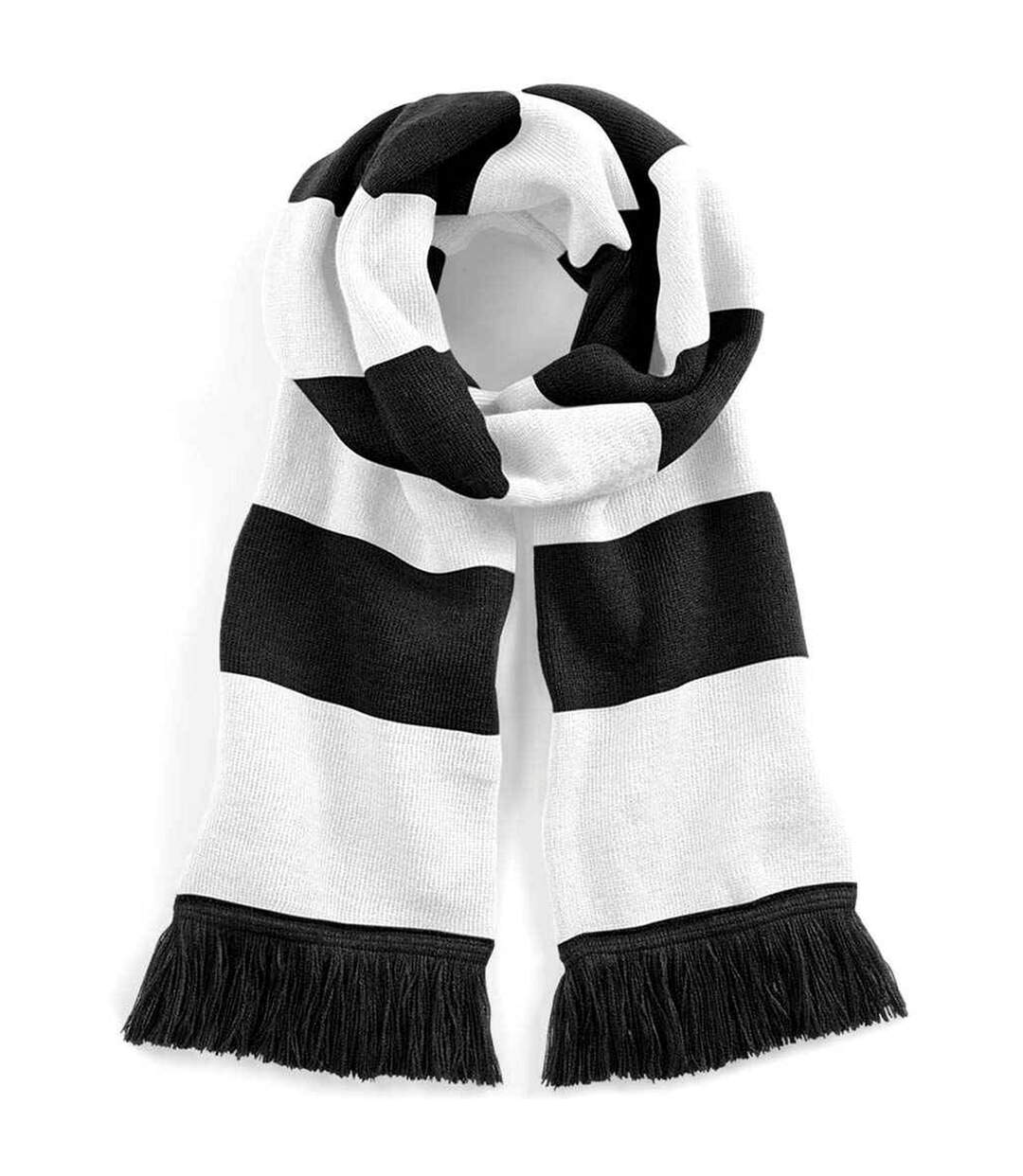 Unisex Adult Stadium Scarf One Size Black White Beechfield-1