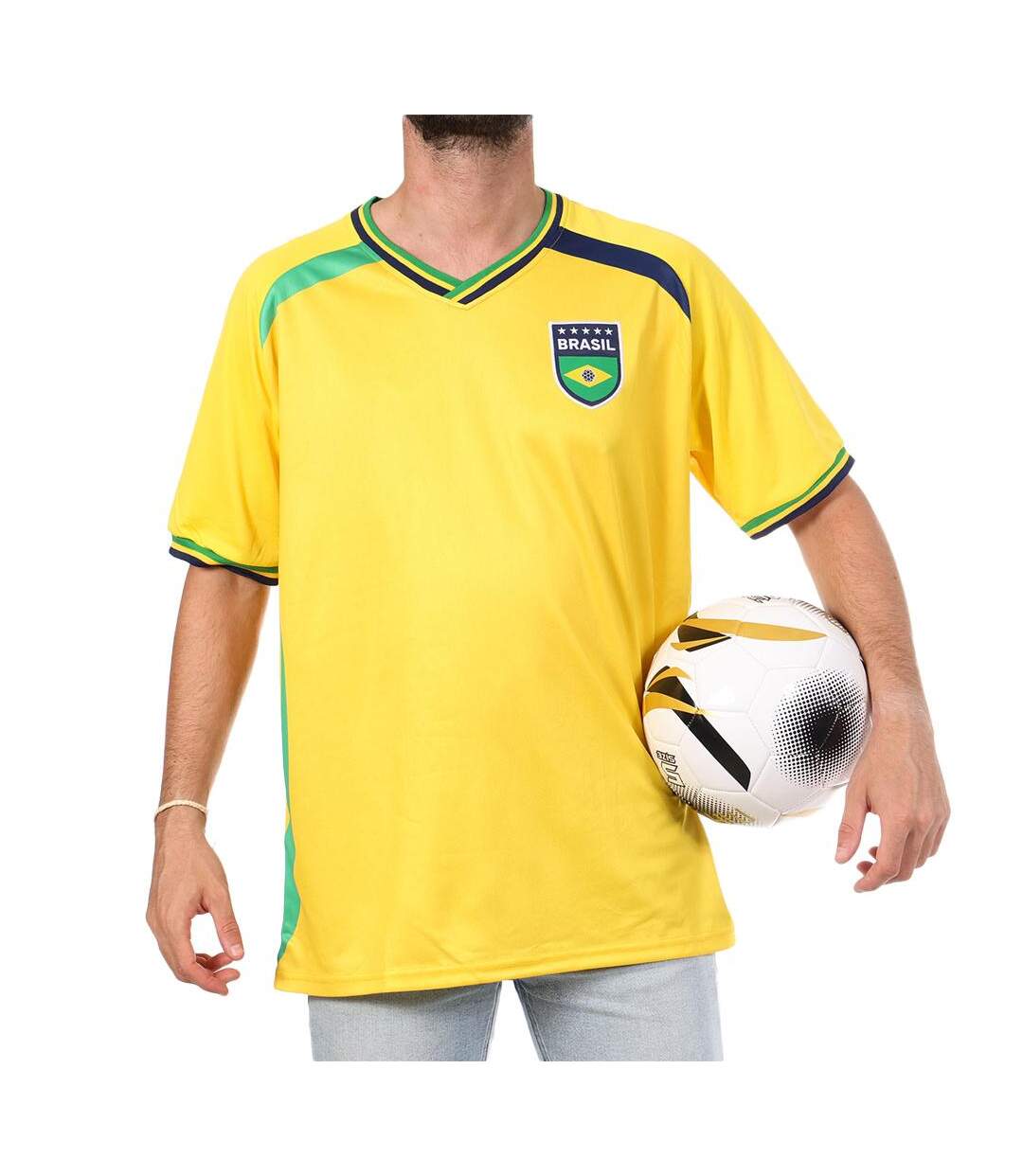 Brésil maillot supporter jaune mixte sport zone-1