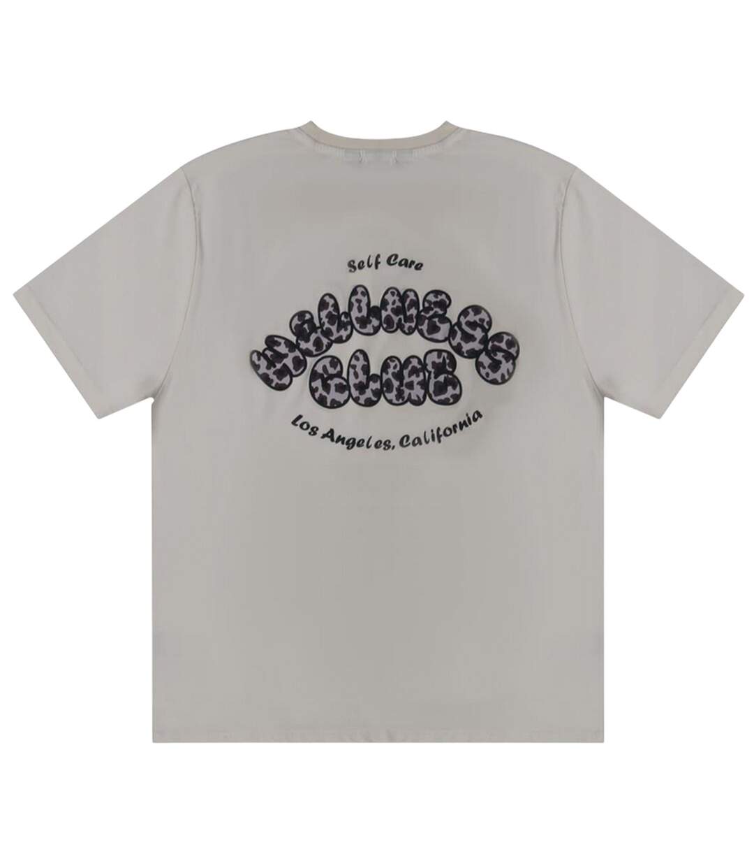 Unisex Adult Bubble Regular T-shirt Cream Leopard Miso-2
