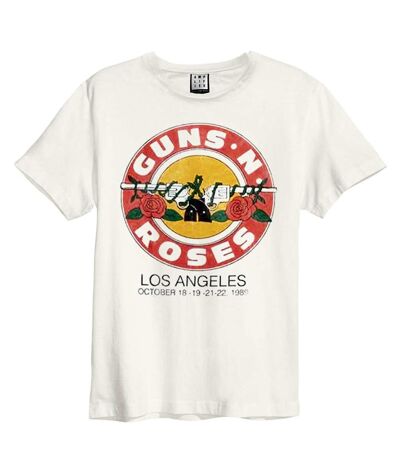 Amplified Unisex Adult Vintage Bullet Guns N Roses T-Shirt (Vintage White) - UTGD125