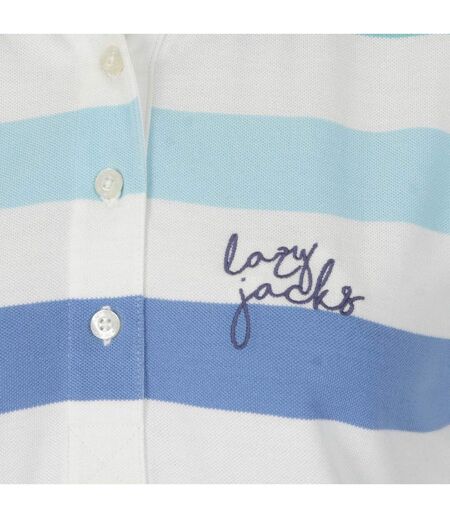 Polo Motif/style Rayé Femme Turquoise Vif Lazy Jacks