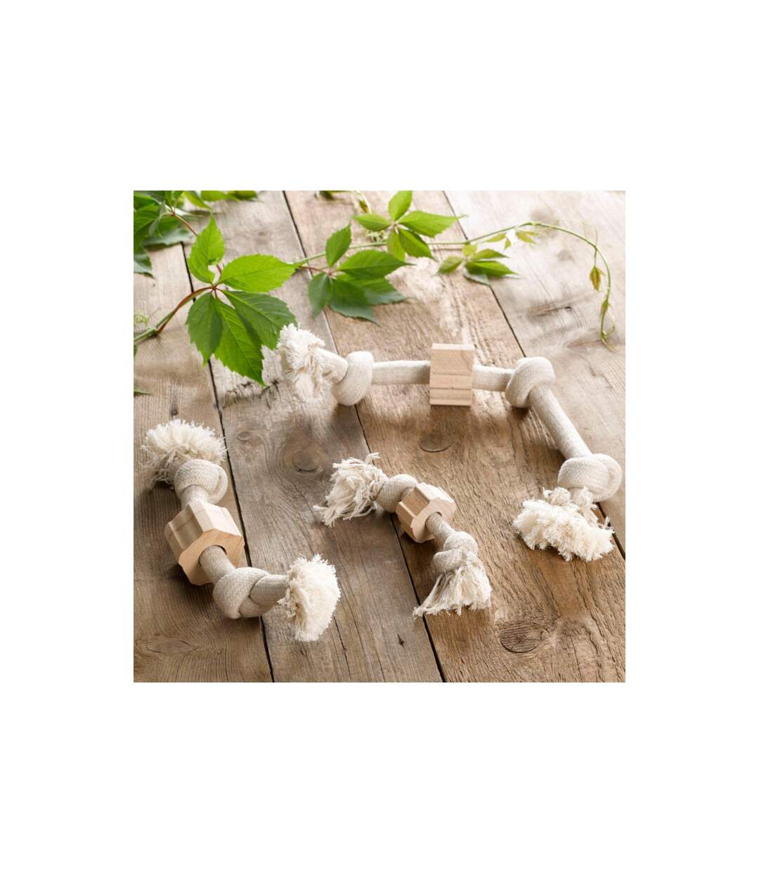 Jouet pour Chien Corde 2 Nœuds 30cm Naturel-5