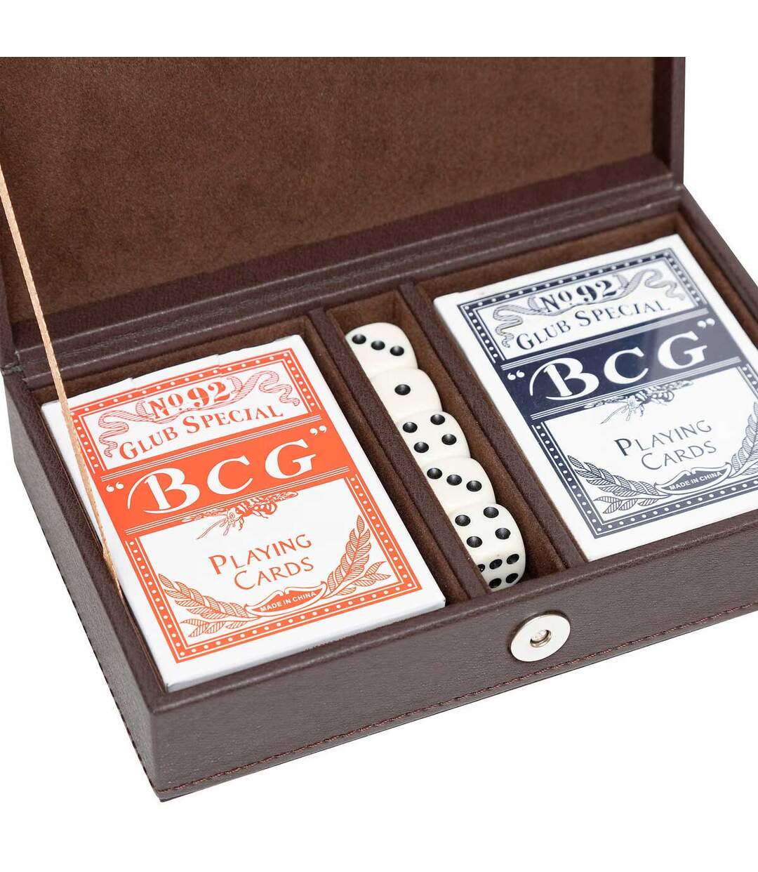 Coffret Jeu de Cartes Jule 19cm Marron-3