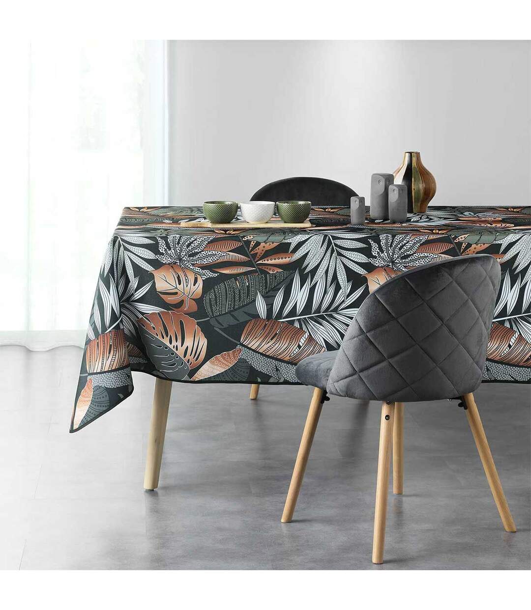 Nappe Imprimée Alianor 150x240cm Kaki-2