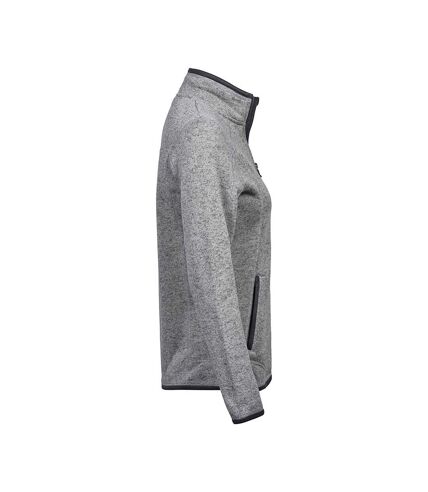 Tee Jays Womens/Ladies Knitted Outdoor Fleece Jacket (Gray Melange)