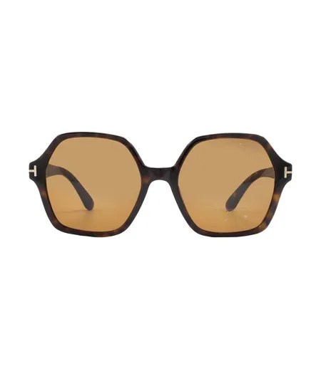 Womens/ladies Romy Hexagon Sunglasses One Size Dark Havana Brown Tom Ford