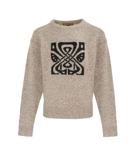 Pull Fête Femme Beige Noir Biba