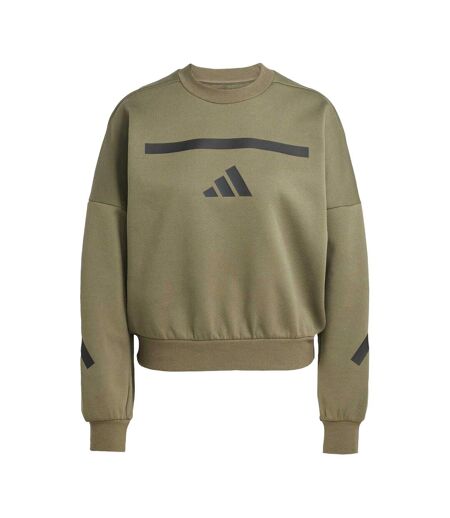 Womens/ladies Z.n.e. Primeknit Sweatshirt Olive Strata Adidas