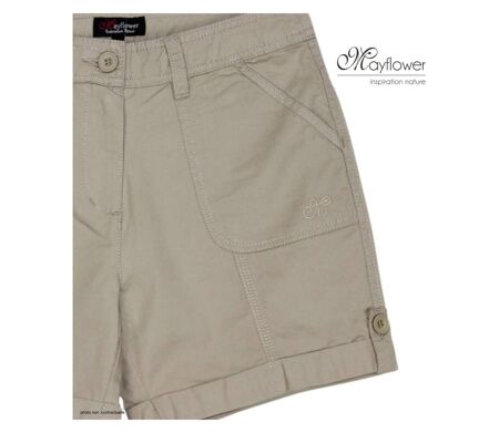 Short en coton Femme MAYFLOWER EXTRA1B : le confort d'un basique à revers ajustables