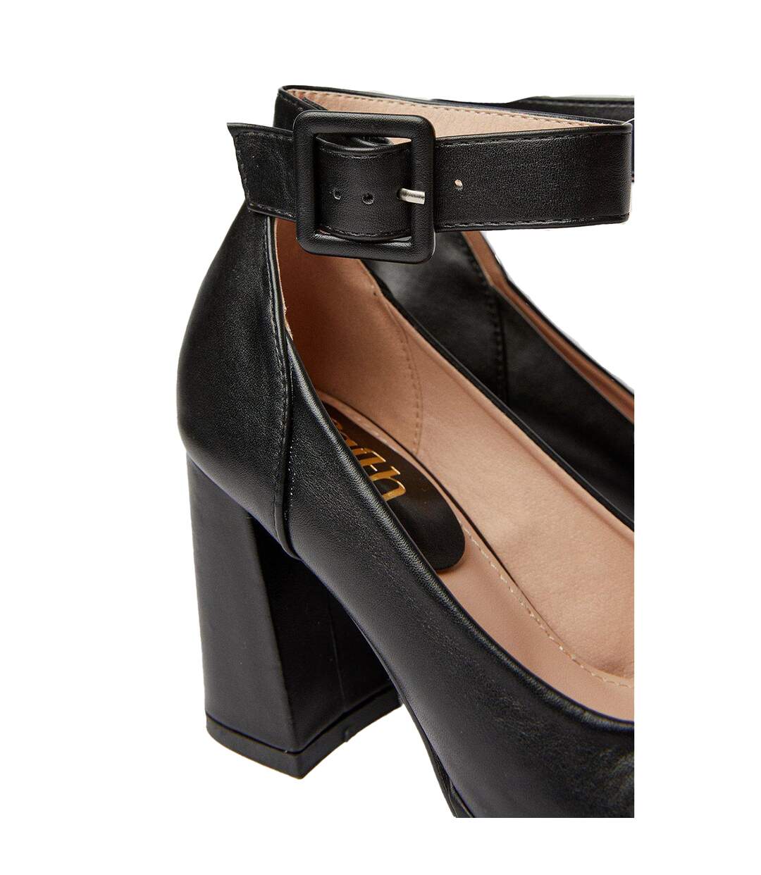 Womens/ladies Celine High Block Heel Court Shoes Black Faith-4